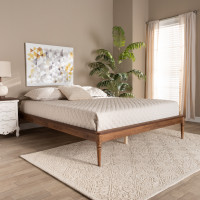 Baxton Studio MG006-1-Walnut-King-Frame Tallis Classic and Traditional Walnut Brown Finished Wood King Size Bed Frame 